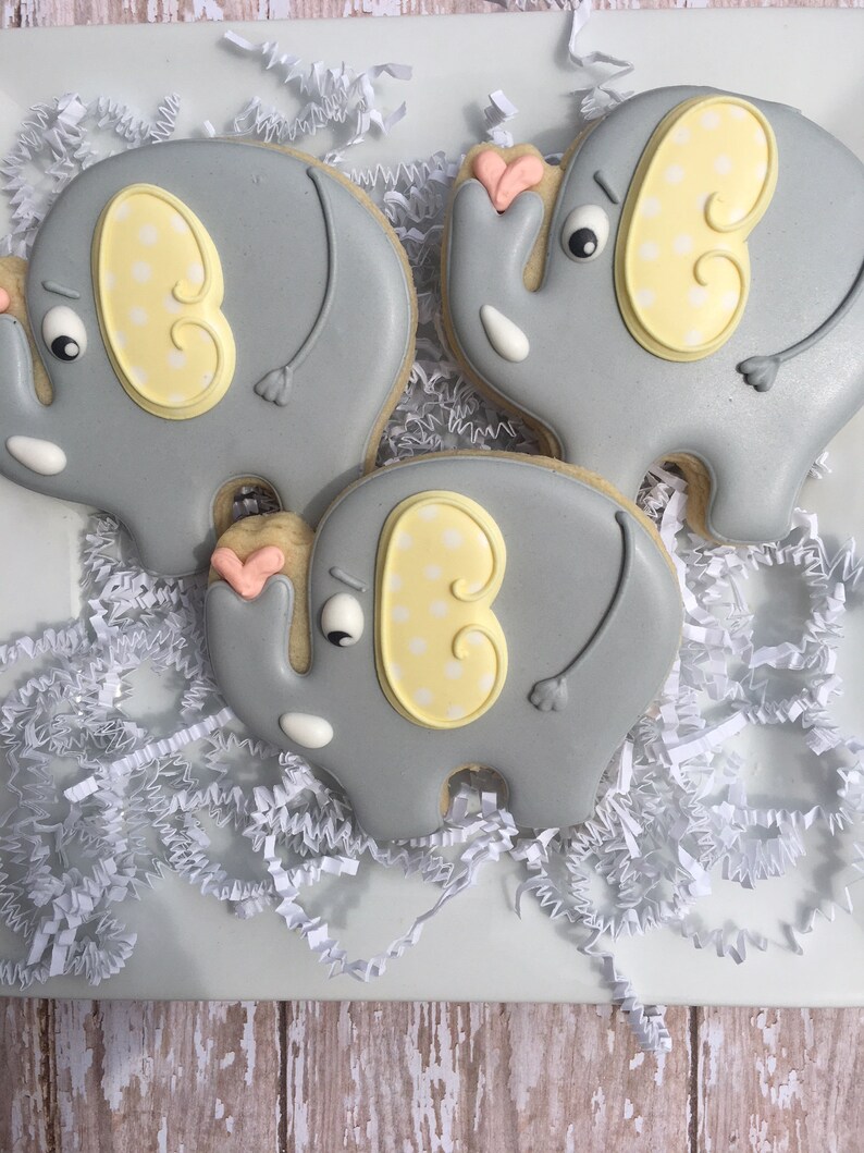 Elephant Sugar Cookies Baby Shower Cookies Party Favors Etsy