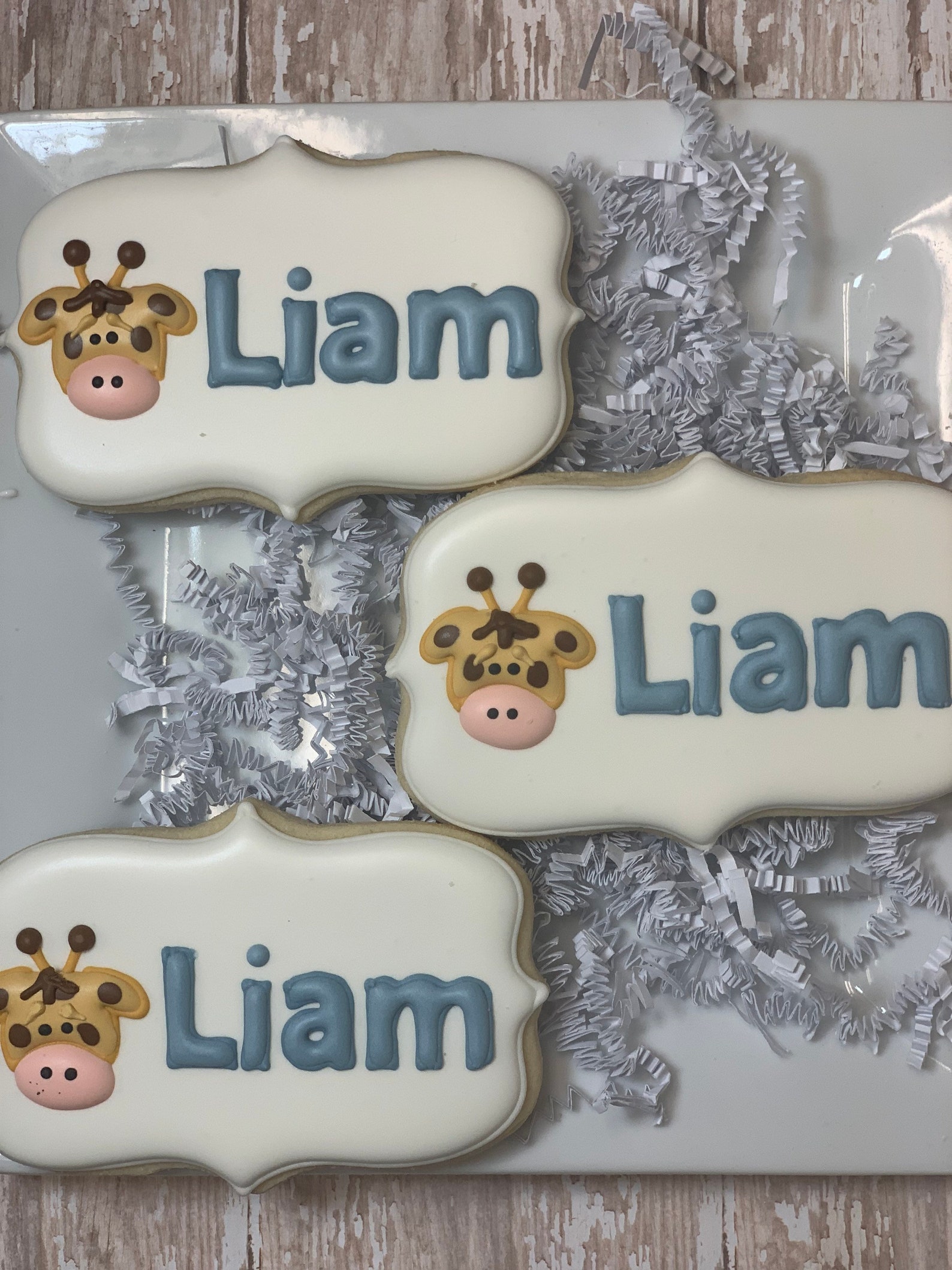 Giraffe Baby Shower Cookies Party Favors Etsy