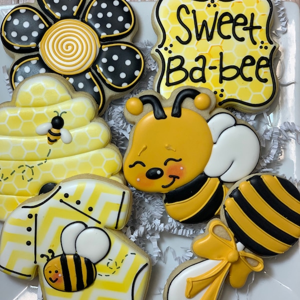 Sweet Ba-bee Baby Shower Cookies, Bee Themed Cookies, What will it Bee, Party Favors