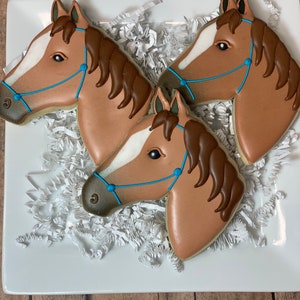 Horse Head Cookies, Decorated Horse Head Cookies, Kentucky Derby, Party Favors