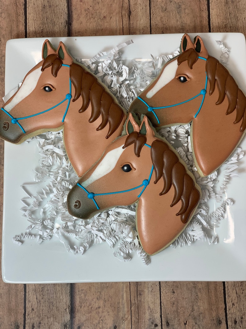 Horse Head Cookies Decorated Horse Head Cookies Kentucky Etsy