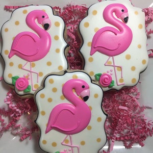 Flamingo Decorated Sugar Cookies, Flamingo Party Favors
