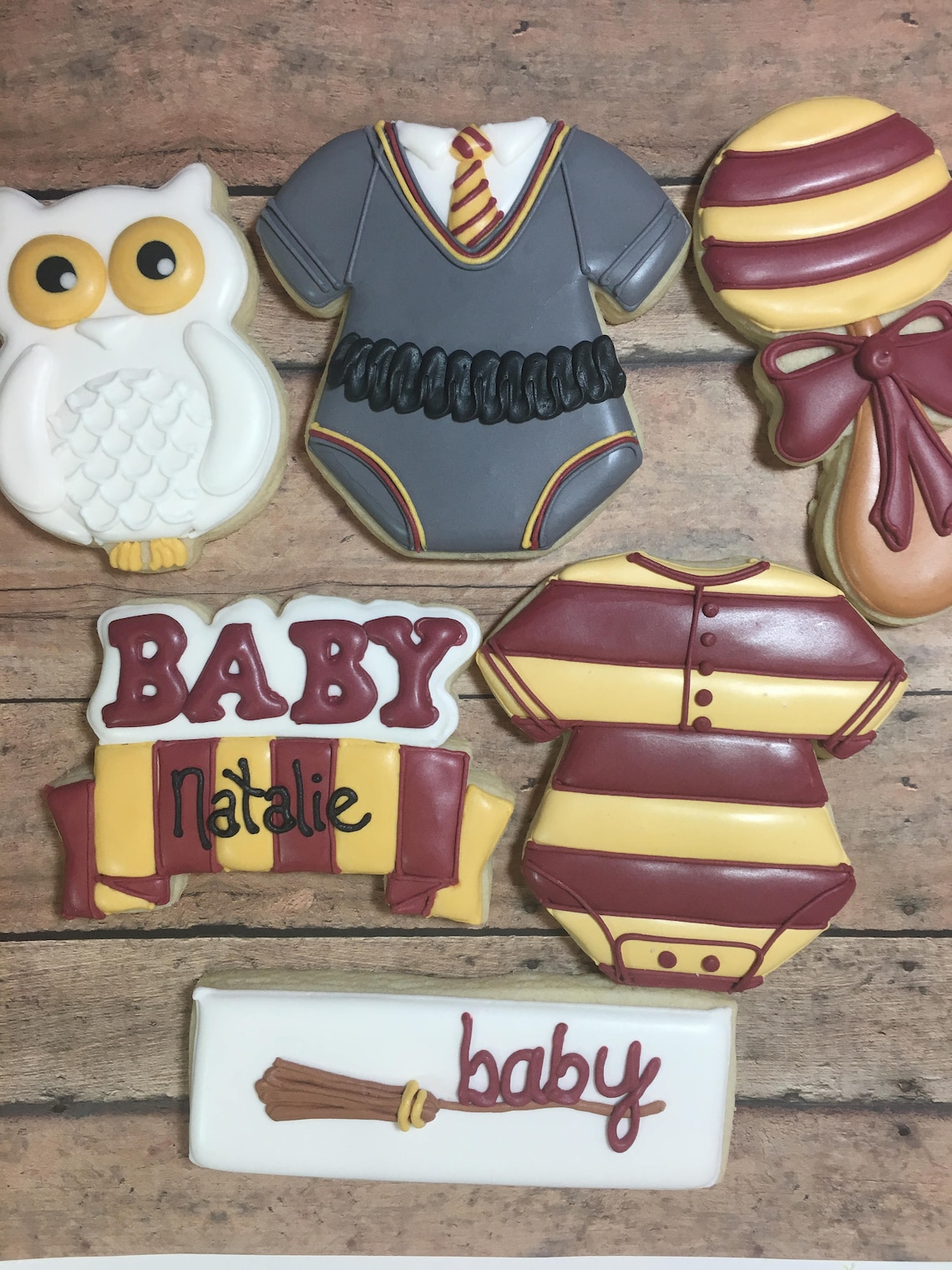 Harry Potter Baby Shower Cookies One Dozen Party Favors Etsy