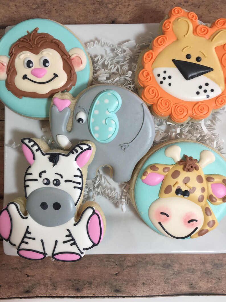 Zoo Animal Decorated Sugar Cookies Baby Shower Cookies Etsy Zoo Animal Decorated Sugar Cookies Baby Shower Cookies Etsy