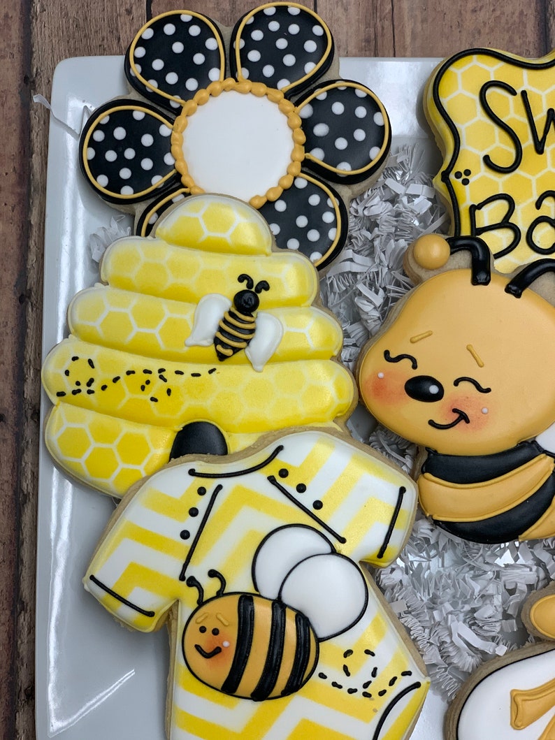 Sweet Babee Baby Shower Cookies Bee Themed Cookies What Etsy