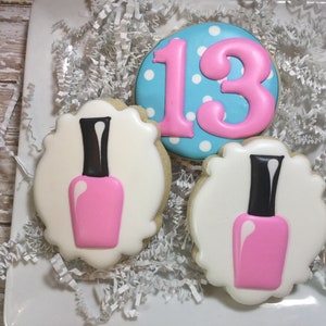 Nail Polish Cookies, Teenager Cookies, Party Favors