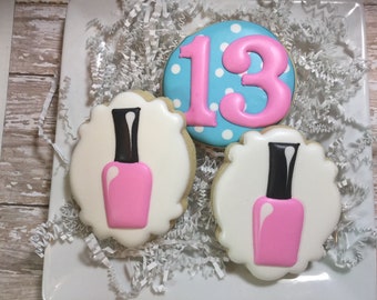 Nail Polish Cookies, Teenager Cookies, Party Favors