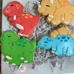 Dinosaur Cookies, Stegosaurus, Brontosaurus, Triceratops, T-rex