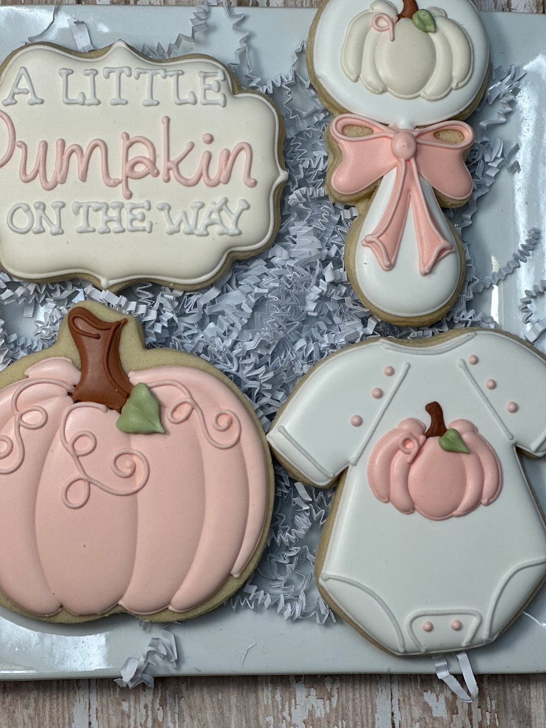 Pumpkin Baby Shower Cookies A Little Pumpkin is on the Way - Etsy