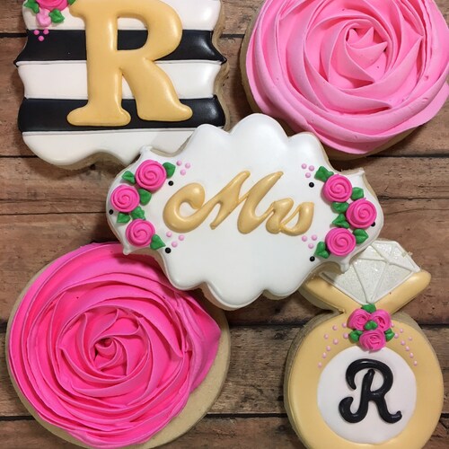 Kate Spade Bridal Shower Cookies Bridetobe Shower Favors Etsy