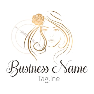 Hair custom logo, gold lady lashes logo, beauty lady eyelash logo, cosmetics logo, gold lady lashes logo, personal stylist, branding package