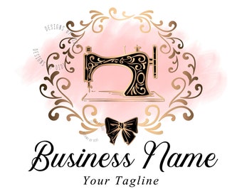 Logo aquarel naaimachine, branding naaister (digitale bestanden)