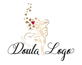 Maternity Portrait Pregnant Lady Logo Clip Art Illustration Portrait Logo Personalized Customized Vector Art