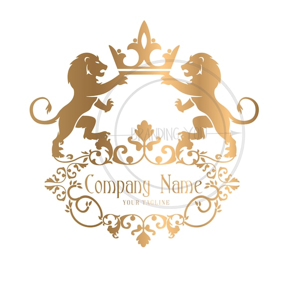 Individuelles Logo Design Gold Lowen Logo Lowen Mit Etsy