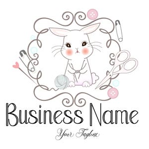Gehaakt garenlogo, konijntje naaien breien logo ontwerp, konijn schattig naaien gehaakt logo, creatief textiel, handwerk, vector naalddraad logo