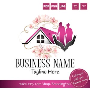 senior care logo, elderly home care graphic design, nurse healthcare flowers branding, house heart logo, nursing home hands roof home