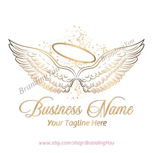 Angel Wings Logo, gold wings logo, custom logo design, Logo wings, Logo Angel, premade logo, christian logo, angel wings png, spiritual logo