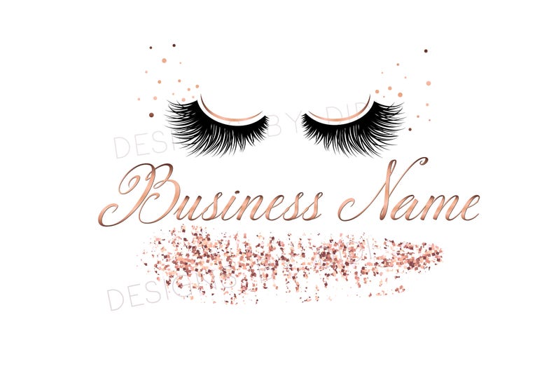 Custom Logo Rose Gold Lashes Logo Glitter Eyelash Logo Etsy