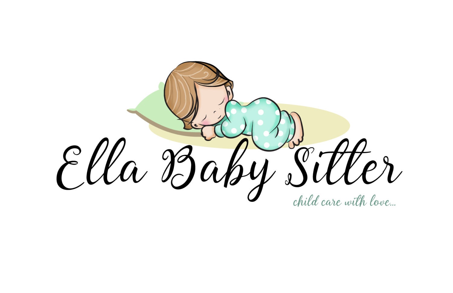Aangepaste logo ontwerp logo baby sitter logo kind slapen Etsy