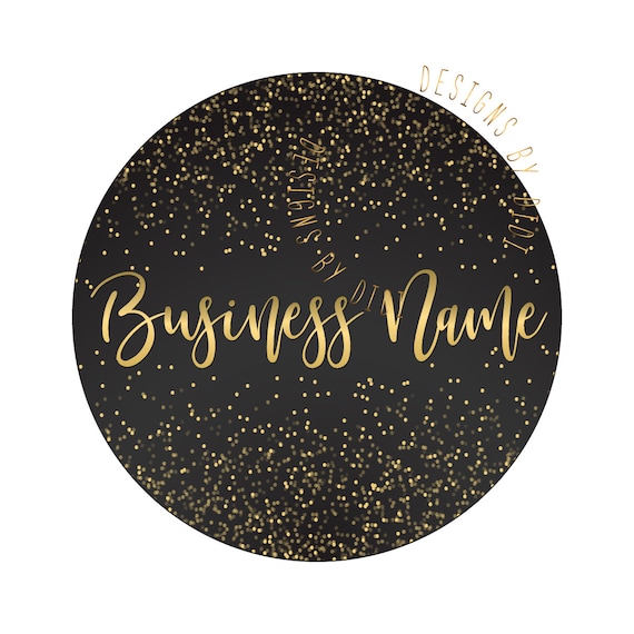 Photography Logo Custom Logo Design Gold Sparkle Logo Round Etsy