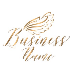 Wings custom logo design, gold wings logo, angel wing logo, spiritual logo, wellness logo, branding package, graphic design, vector logo