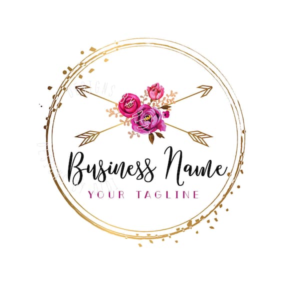 Custom Logo Design Round Circle Arrow Photography Logo Gold Etsy Custom Logo Design Round Circle Arrow Photography Logo Gold Etsy