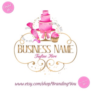 Bakery Logo Design: Premade Cake & Sweets Branding (Digital Files)