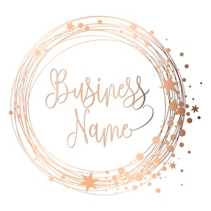 Konfetti Stars Circle Logo: Vorgefertigtes Boutique Branding (Digitale Dateien)