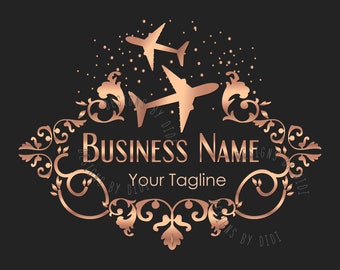 Premade Travel Agency Logo: Airplane Vector Branding (Digital Files)