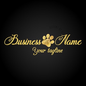 Paw logo design, Paw Print Logo, Dog Groomer Logo, Pet Logo, Animal Logo, dog paw gold logo, Veterinarian Logo, vector animal paws logo