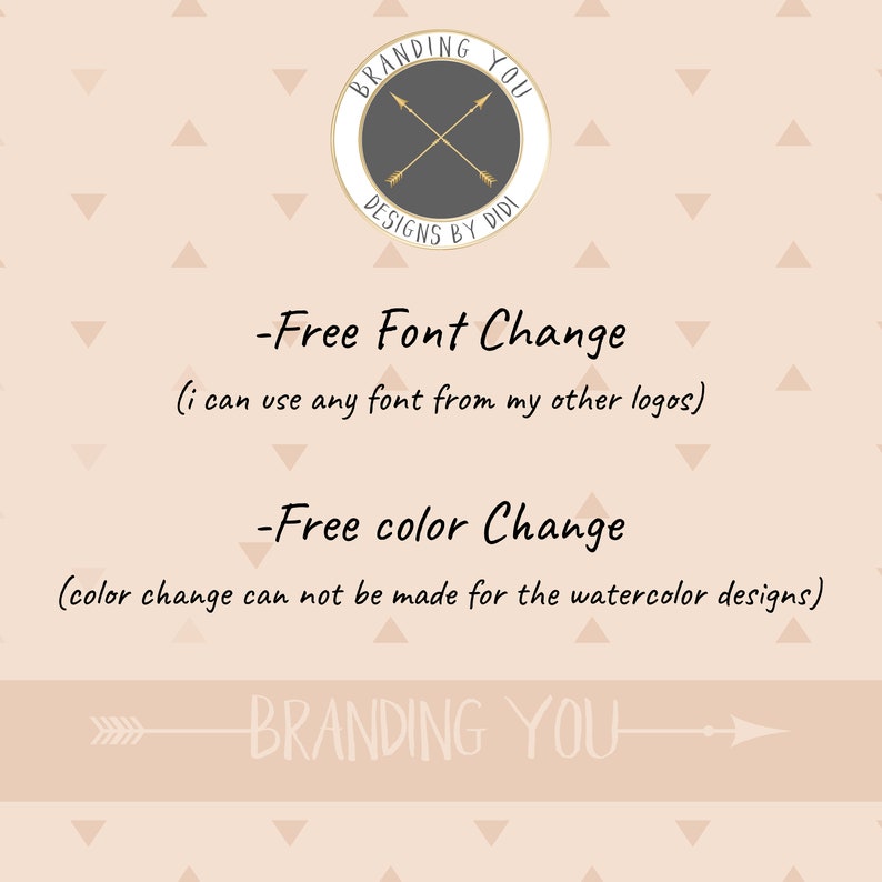 K&ouml;nnte beinhalten: Branding You Designs by Didi Logo mit gekreuzten Pfeilen in einem grauen Kreis. Der Text darunter lautet: -Kostenloser Schriftartenwechsel (ich kann jede Schriftart aus meinen anderen Logos verwenden) -Kostenloser Farbwechsel (Farbwechsel kann f&uuml;r Aquarelldesigns nicht vorgenommen werden) >>>BRANDING YOU