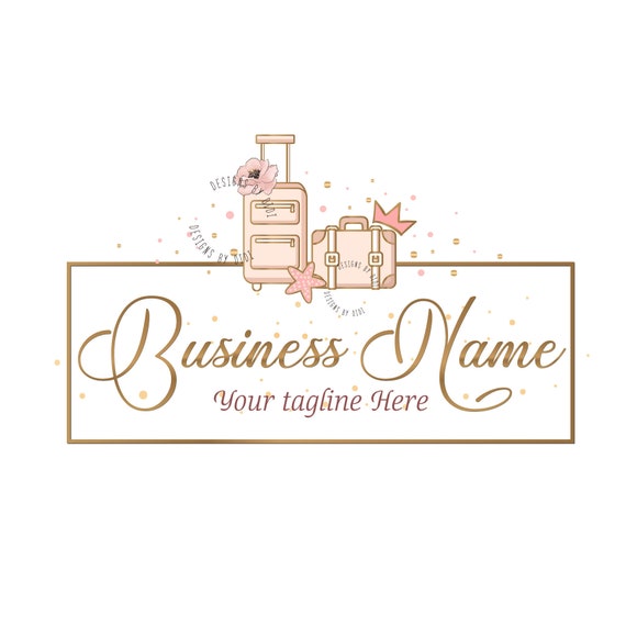 Custom Logo Design Travel Travel Blog Logo Pink Gold - Etsy