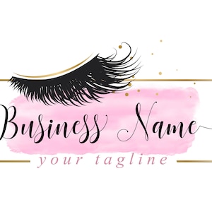 Lash logo, custom logo, lashes logo, eyelash logo, cosmetics logo, gold pink lashes logo, beauty logo, makeup artist logo, cosmetics logo