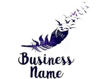 Feather Logo Design: Boutique Branding Package (Digital Files)