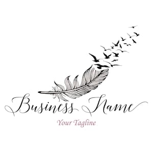 Verenlogo, boetieklogo, modelogo, schoonheidslogo, veren vliegende vogels fotografie-logo, verenwatermerklogo, brandingidentiteit