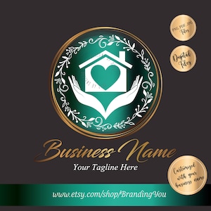 senior care logo, elderly home care logo design, nurse healthcare heart shaped logo branding, house heart logo,nursing home hands roof home