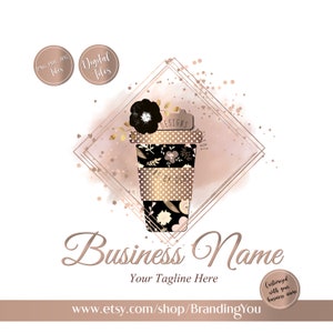 Tumbler logo ontwerp, aquarel glitter Tumbler Maker logo, knutselbedrijf, Travel Mug Logo, Custom Crafters Logo, Craft Supplies Logo
