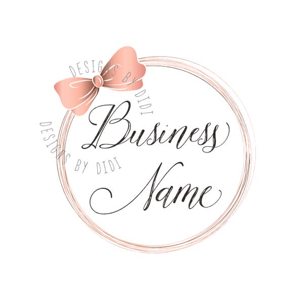 Logo avec noeud, logo de boutique de mode, logo de salon de beauté, création de logo de noeud rond rond, création de logo d'entreprise, logo girly chic, package de marque