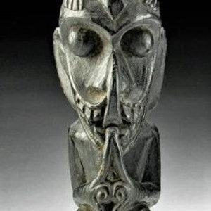 Authentic 19th Cent. Borneo Dayak Wood Figure w/ COA and Provenance 7.75 inches Central Kalimantan Mahakam River Dayak peoples, Bahau piece