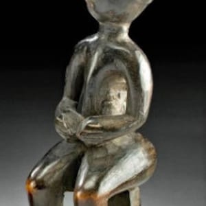 Authentic 19th Cent. Borneo Dayak Wood Figure w/ COA and Provenance 9.125 inches Central Kalimantan Mahakam River Dayak peoples, Bahau piece