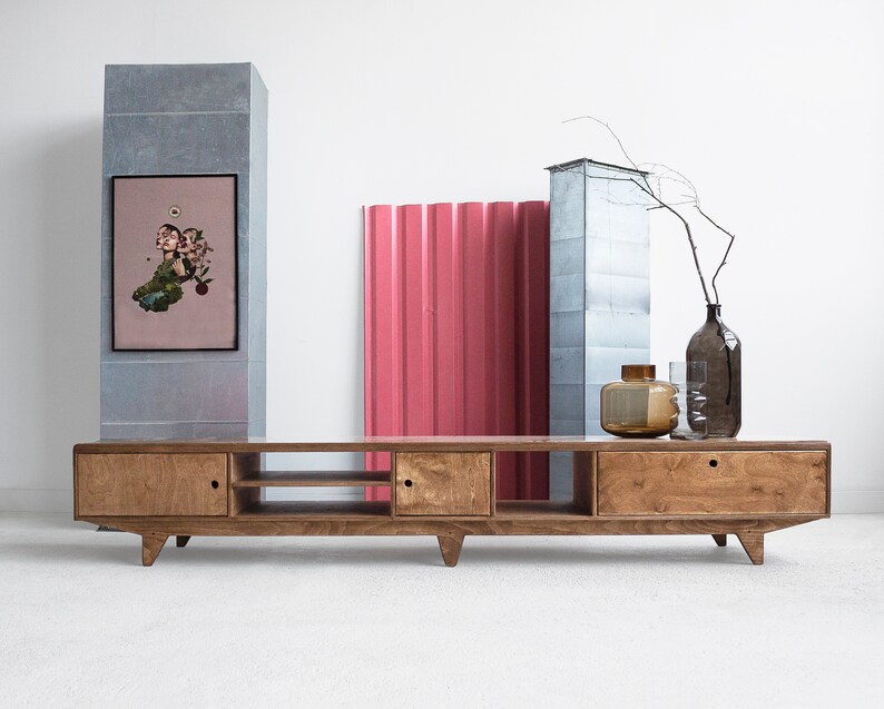 ZOLA plywood tv / handmade tv console & bookcase Etsy