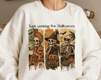 Halloween Sweatshirt: Funny Skeleton Pumpkin - Soft, Comfy Fall Hoodie