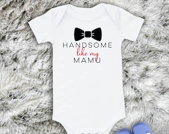 Mono de bebé® / Mono guapo como mi mamá / Body de bebé Desi / Regalo para bebé Mamu / Mono de bebé lindo®