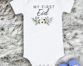 My First Eid Baby Onesie | Islamic Bodysuit, Muslim Baby Gift