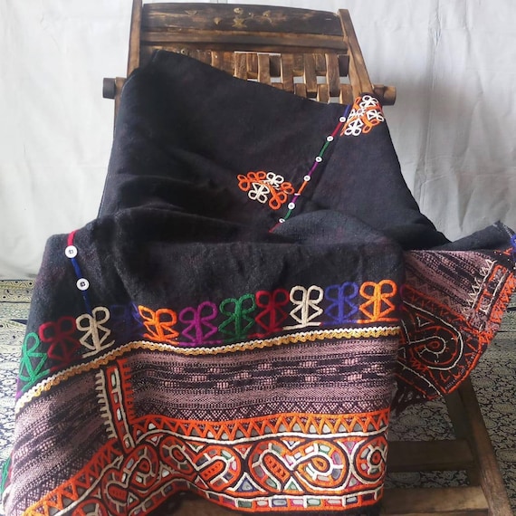 Indian vintage hand woven woollen Rabari embroider