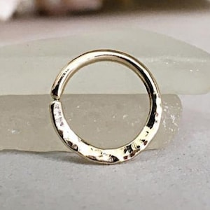 Gold Septum Ring 22k, Daith Earring 18g, Septum Jewelry 16g, Gold Daith Hoop Earring, Septum Piercing 14g, Daith Piercing Jewelry Septum 16g