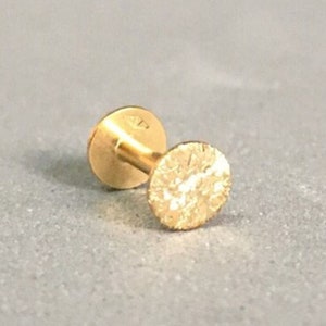 Threaded Labret Stud 16g, Lip Labret Jewelry 16g, 18K Helix Labret, 18K Nose Stud 16g, Labret Piercing Earring Stud 18K, 16g Cartilage Stud