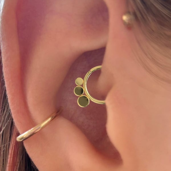 Daith Ohrring Gold Ring, Daith Schmuck Unikat, Daith Piercing Schmuck, Daith Creolen Ohrring, Daith Ring Gold, Piercing Daith, Ohrring Daith