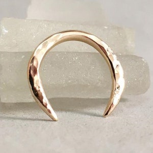 14K Septum Ring 16g Horseshoe, Buffalo Horn Jewelry, Septum Piercing Gold, 16g Septum Jewelry 14g, Septum Horseshoe 16g, Septum Retainer 14g