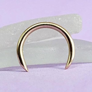 Septum Horseshoe Ring, Septum Jewelry Horseshoe, White Gold Septum Ring 14g, Buffalo Horn Septum Piercing Jewelry, 18K Gold Septum Ring Men